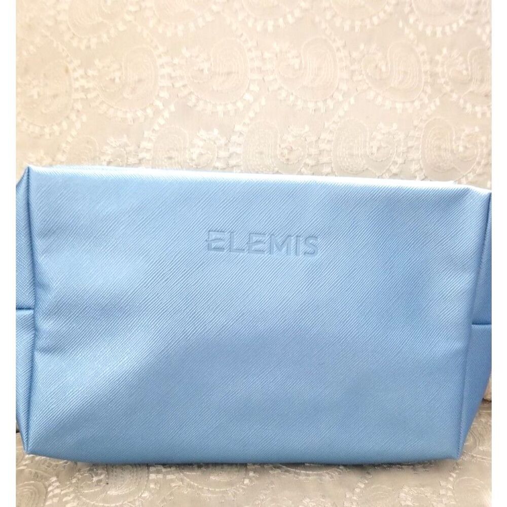 NEW Elemis Blue Zipped Cosmetic Pouch Clutch Bag Case 6." x 10" x 2.5"